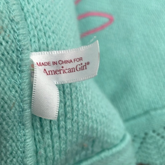 American Girl bitty baby mint green knit blanket - Picture 4 of 5